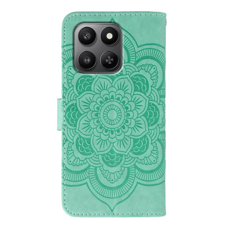 For Honor X7d 5G Sun Mandala Embossing Pattern Phone Leather Case