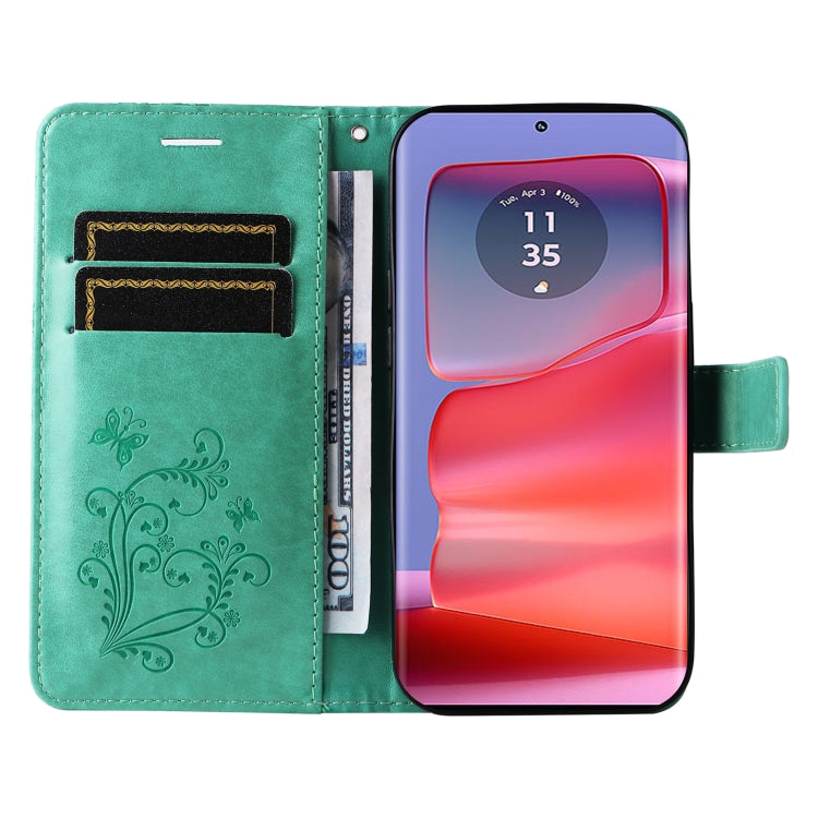 For Motorola Edge 50 Pro 3D Butterfly Embossed Pattern Flip Leather Phone Case