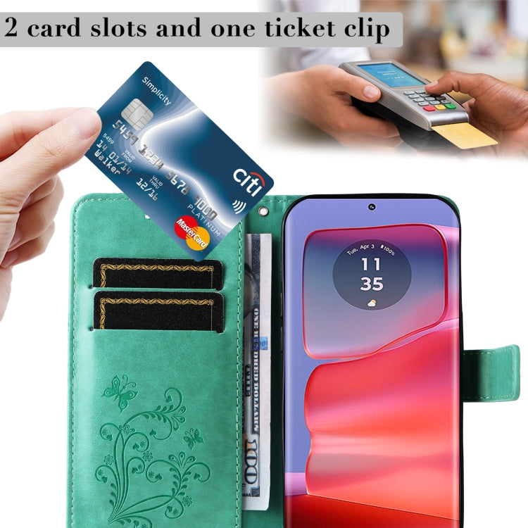 For Motorola Edge 50 Pro 3D Butterfly Embossed Pattern Flip Leather Phone Case