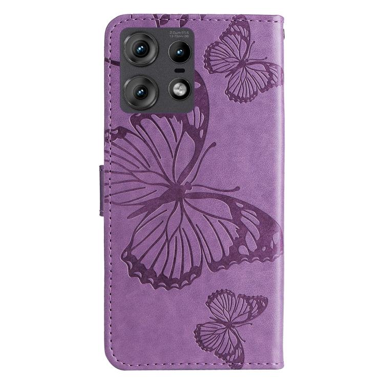 For Motorola Edge 50 Pro 3D Butterfly Embossed Pattern Flip Leather Phone Case