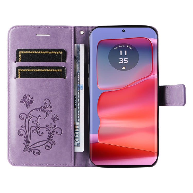 For Motorola Edge 50 Pro 3D Butterfly Embossed Pattern Flip Leather Phone Case