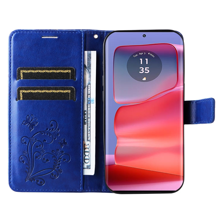 For Motorola Edge 50 Pro 3D Butterfly Embossed Pattern Flip Leather Phone Case