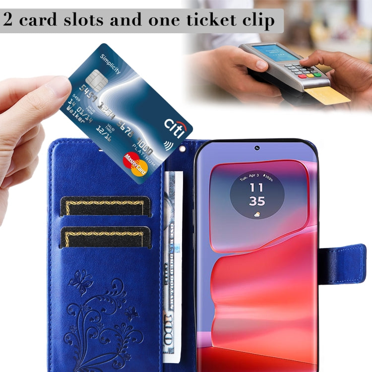For Motorola Edge 50 Pro 3D Butterfly Embossed Pattern Flip Leather Phone Case
