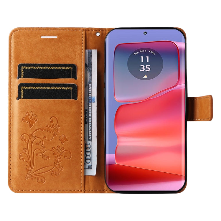 For Motorola Edge 50 Pro 3D Butterfly Embossed Pattern Flip Leather Phone Case