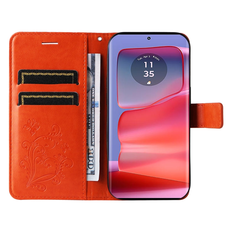 For Motorola Edge 50 Pro 3D Butterfly Embossed Pattern Flip Leather Phone Case