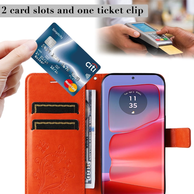 For Motorola Edge 50 Pro 3D Butterfly Embossed Pattern Flip Leather Phone Case