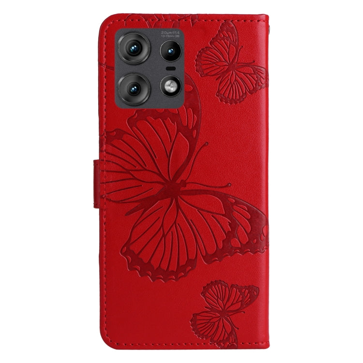 For Motorola Edge 50 Pro 3D Butterfly Embossed Pattern Flip Leather Phone Case