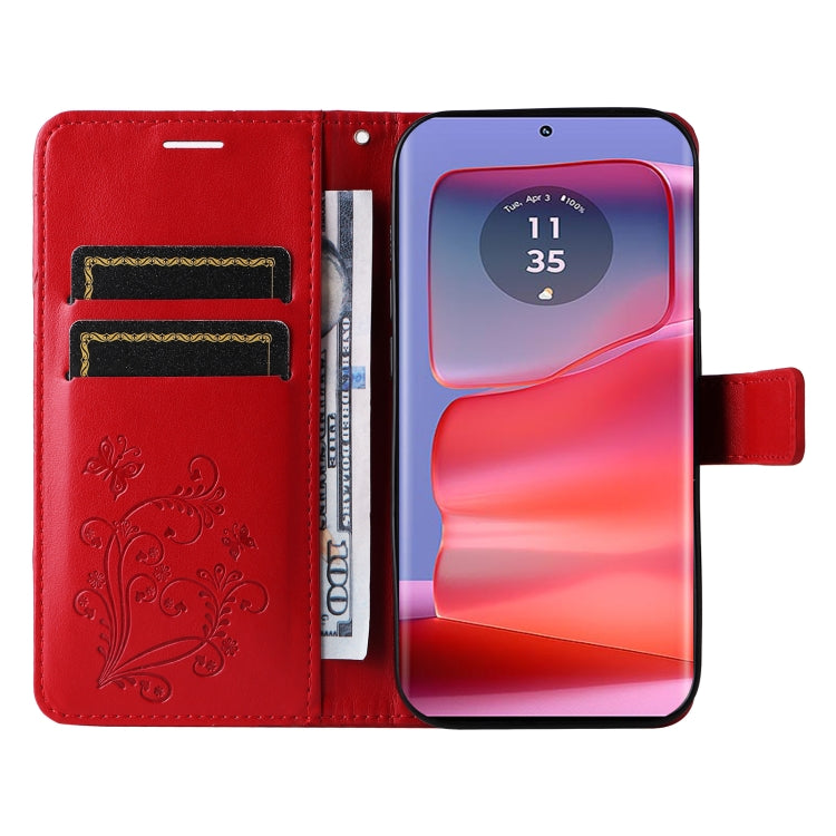 For Motorola Edge 50 Pro 3D Butterfly Embossed Pattern Flip Leather Phone Case