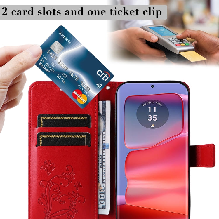 For Motorola Edge 50 Pro 3D Butterfly Embossed Pattern Flip Leather Phone Case