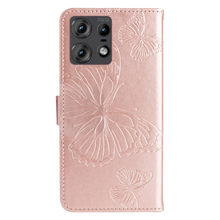 For Motorola Edge 50 Pro 3D Butterfly Embossed Pattern Flip Leather Phone Case