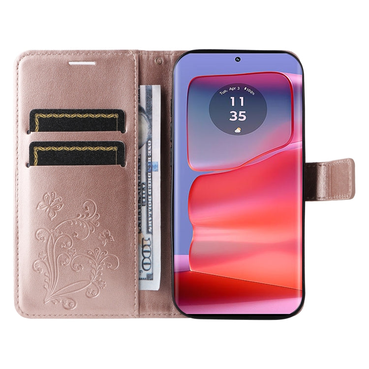 For Motorola Edge 50 Pro 3D Butterfly Embossed Pattern Flip Leather Phone Case