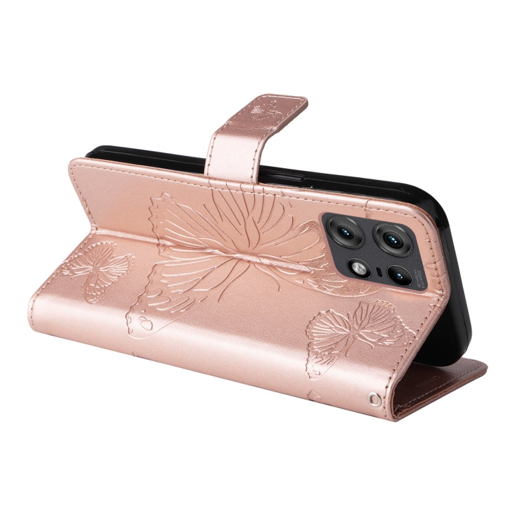 For Motorola Edge 50 Pro 3D Butterfly Embossed Pattern Flip Leather Phone Case