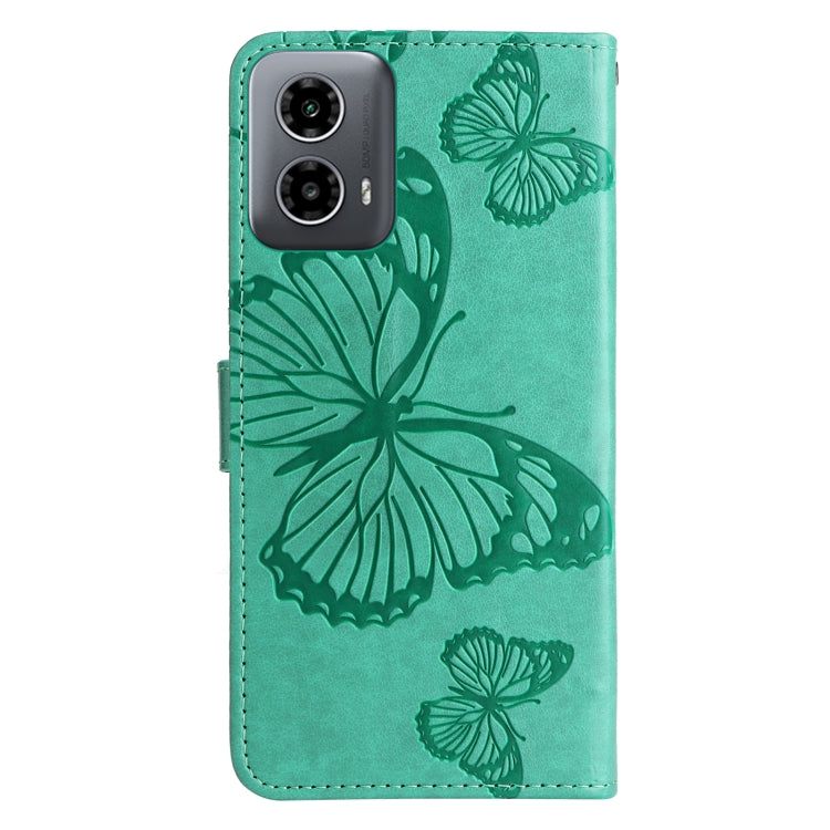 For Motorola Moto G34 3D Butterfly Embossed Pattern Flip Leather Phone Case