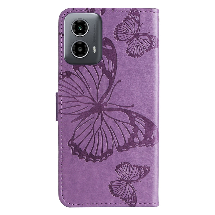 For Motorola Moto G34 3D Butterfly Embossed Pattern Flip Leather Phone Case