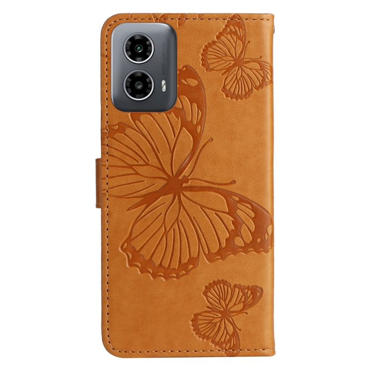 For Motorola Moto G34 3D Butterfly Embossed Pattern Flip Leather Phone Case