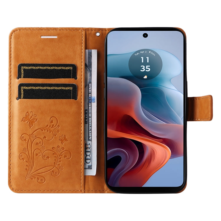 For Motorola Moto G34 3D Butterfly Embossed Pattern Flip Leather Phone Case