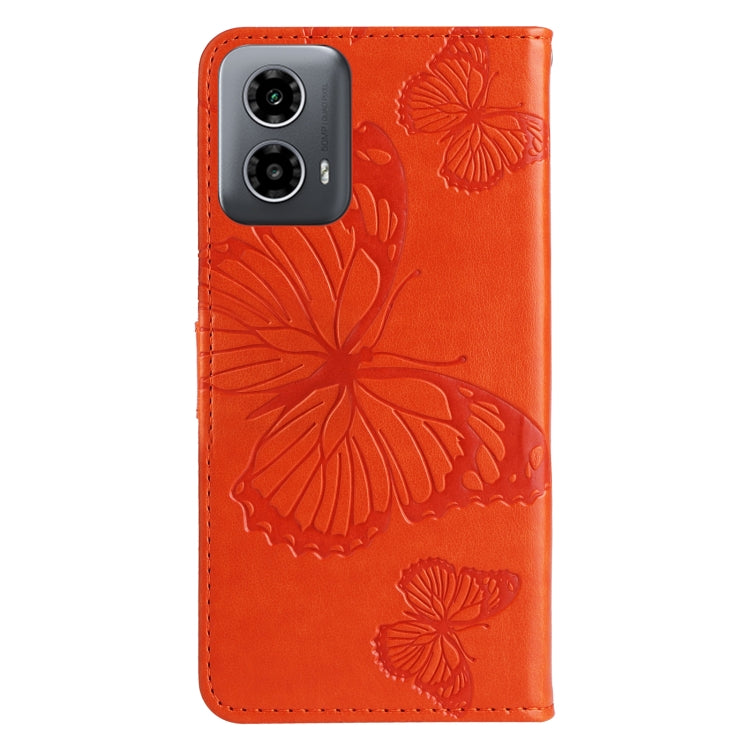 For Motorola Moto G34 3D Butterfly Embossed Pattern Flip Leather Phone Case