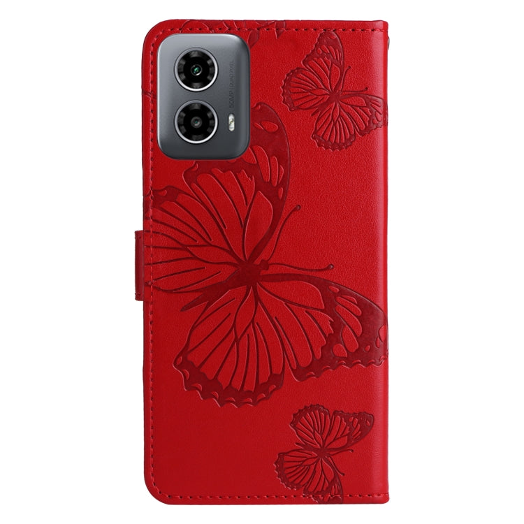 For Motorola Moto G34 3D Butterfly Embossed Pattern Flip Leather Phone Case
