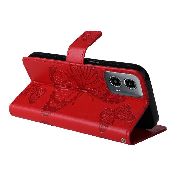 For Motorola Moto G34 3D Butterfly Embossed Pattern Flip Leather Phone Case