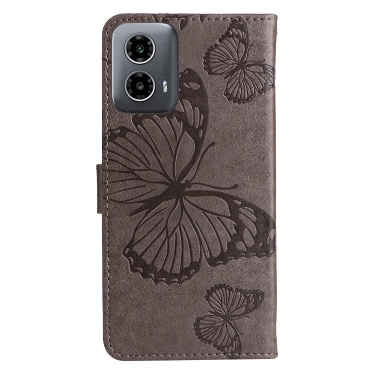 For Motorola Moto G34 3D Butterfly Embossed Pattern Flip Leather Phone Case