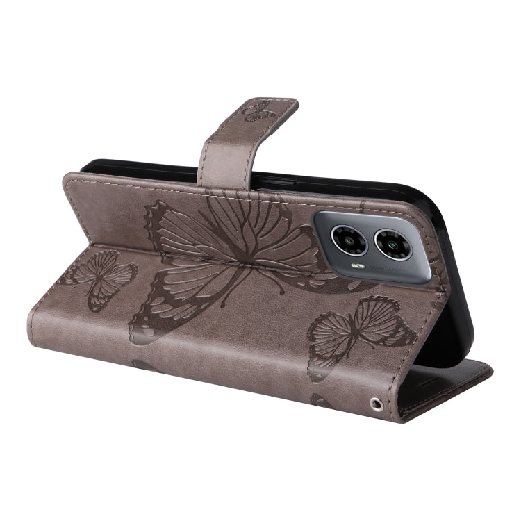 For Motorola Moto G34 3D Butterfly Embossed Pattern Flip Leather Phone Case