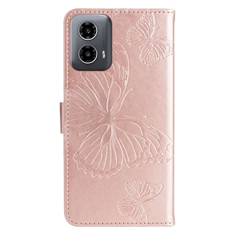 For Motorola Moto G34 3D Butterfly Embossed Pattern Flip Leather Phone Case
