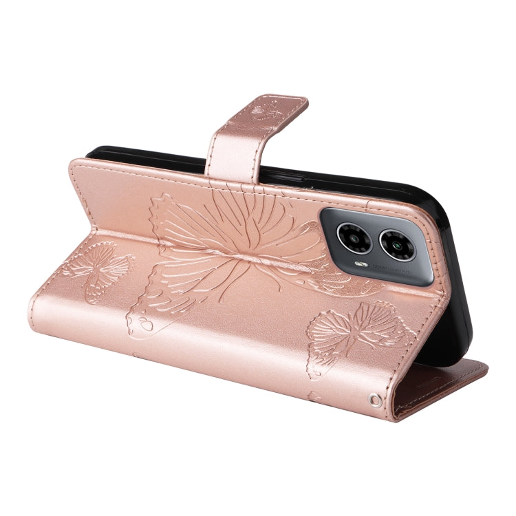 For Motorola Moto G34 3D Butterfly Embossed Pattern Flip Leather Phone Case