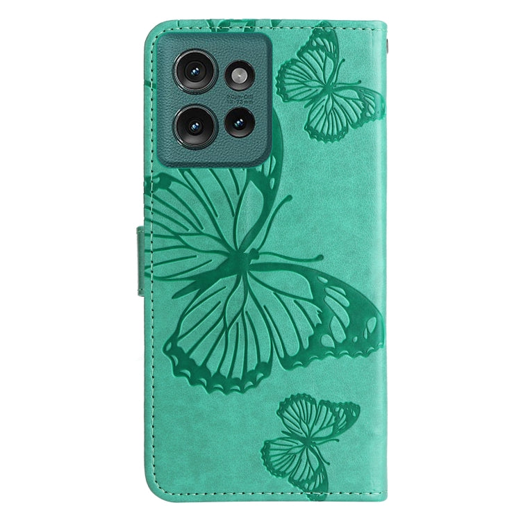 For Motorola Edge 50 5G 3D Butterfly Embossed Pattern Flip Leather Phone Case