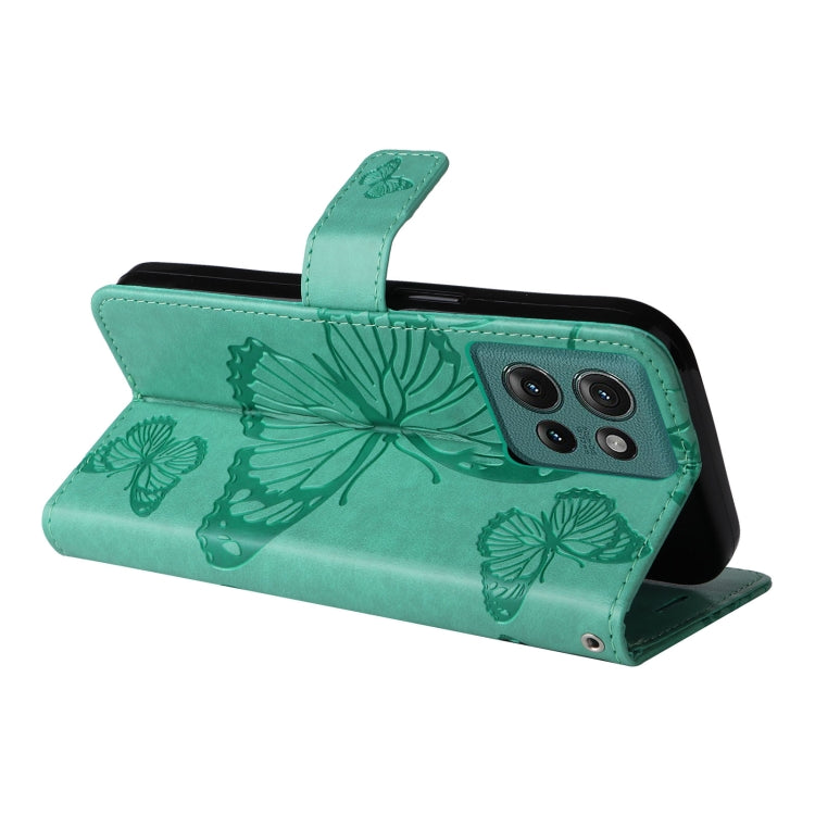 For Motorola Edge 50 5G 3D Butterfly Embossed Pattern Flip Leather Phone Case