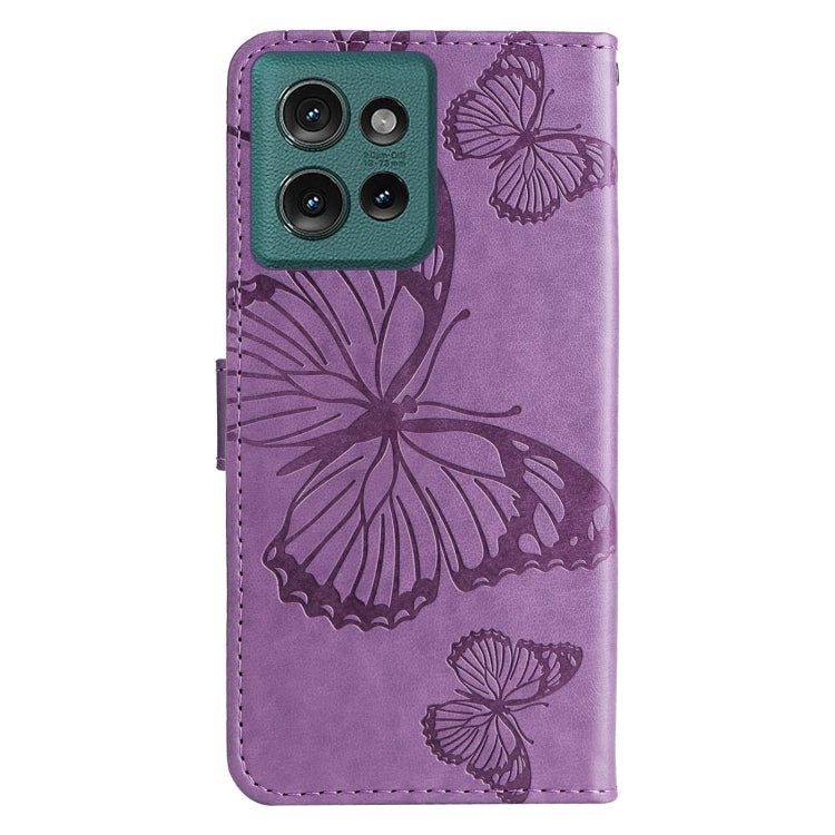 For Motorola Edge 50 5G 3D Butterfly Embossed Pattern Flip Leather Phone Case