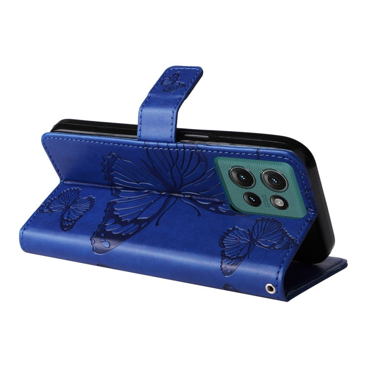 For Motorola Edge 50 5G 3D Butterfly Embossed Pattern Flip Leather Phone Case