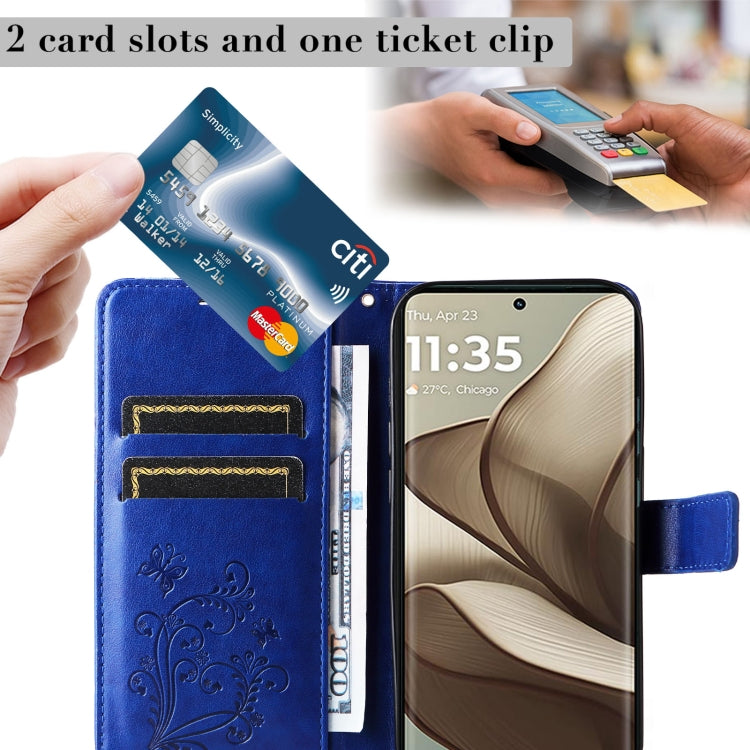 For Motorola Edge 50 5G 3D Butterfly Embossed Pattern Flip Leather Phone Case
