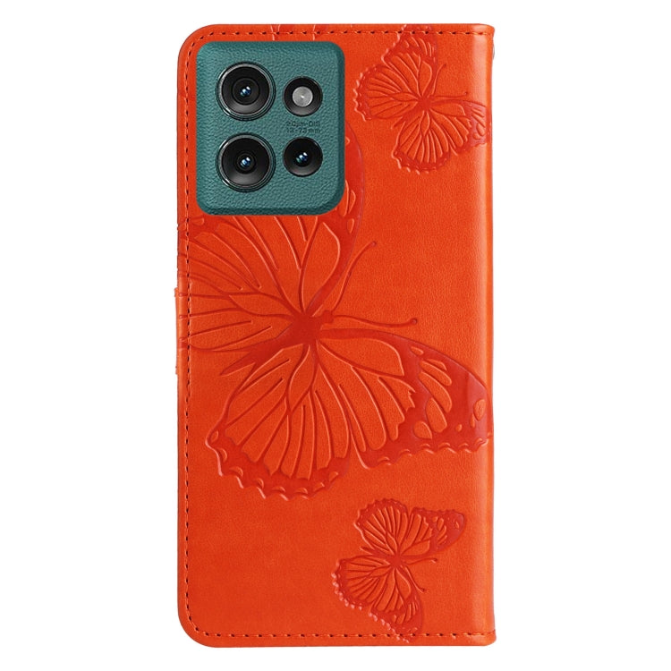 For Motorola Edge 50 5G 3D Butterfly Embossed Pattern Flip Leather Phone Case