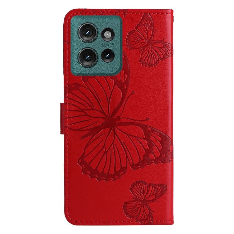 For Motorola Edge 50 5G 3D Butterfly Embossed Pattern Flip Leather Phone Case