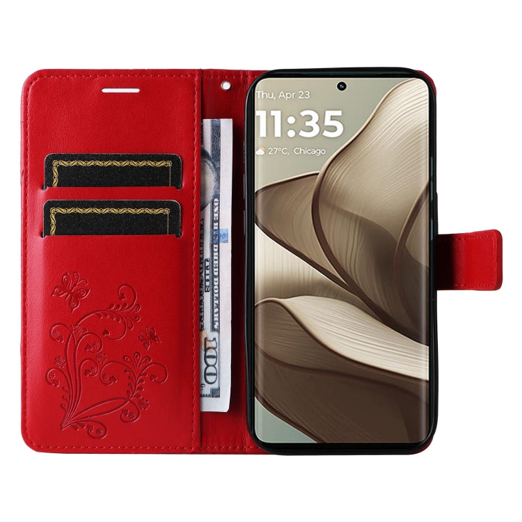For Motorola Edge 50 5G 3D Butterfly Embossed Pattern Flip Leather Phone Case