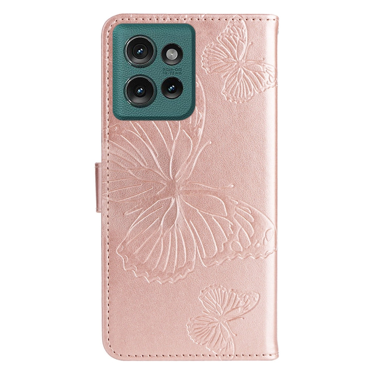 For Motorola Edge 50 5G 3D Butterfly Embossed Pattern Flip Leather Phone Case