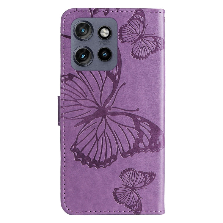 For Motorola Edge 50 Neo 3D Butterfly Embossed Pattern Flip Leather Phone Case