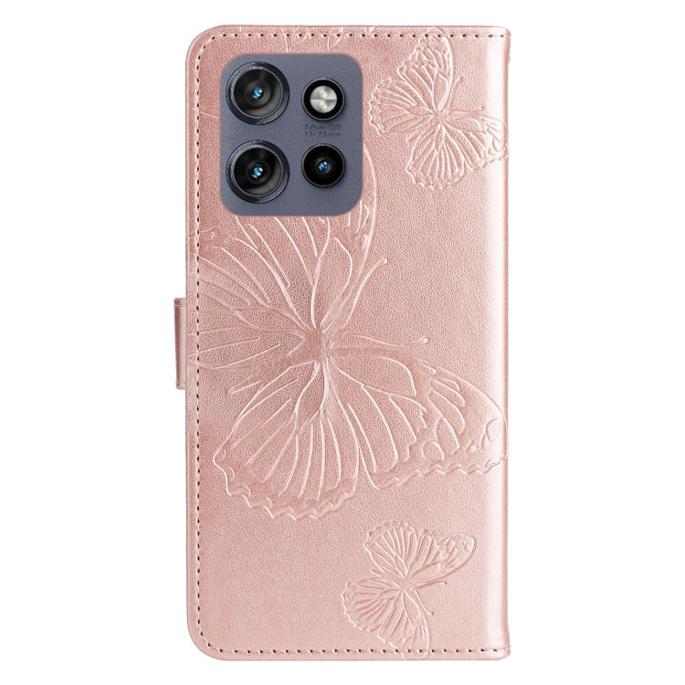 For Motorola Edge 50 Neo 3D Butterfly Embossed Pattern Flip Leather Phone Case