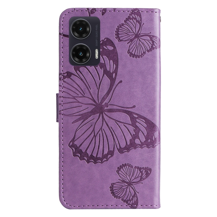 For Motorola Moto G35 3D Butterfly Embossed Pattern Flip Leather Phone Case