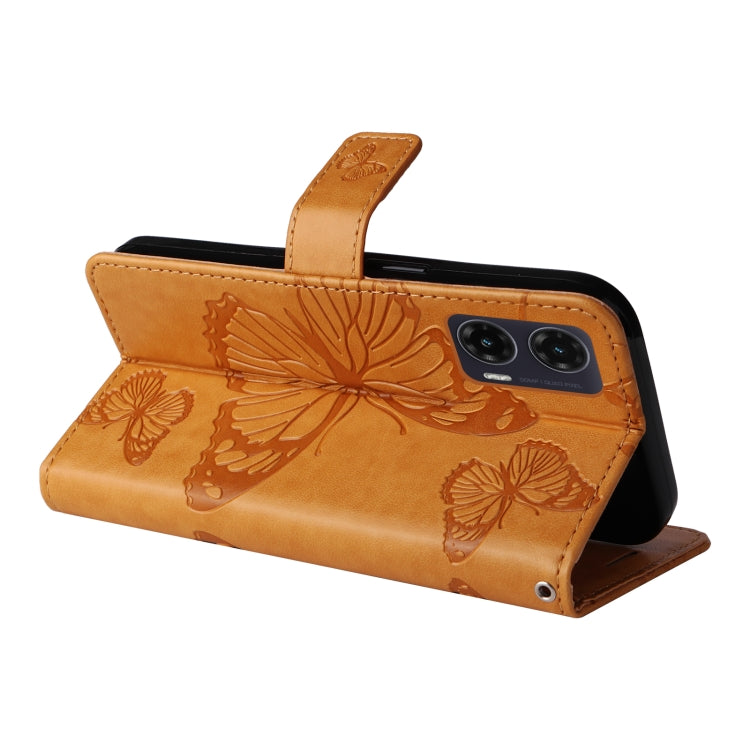 For Motorola Moto G35 3D Butterfly Embossed Pattern Flip Leather Phone Case