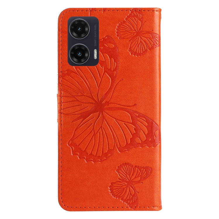 For Motorola Moto G35 3D Butterfly Embossed Pattern Flip Leather Phone Case