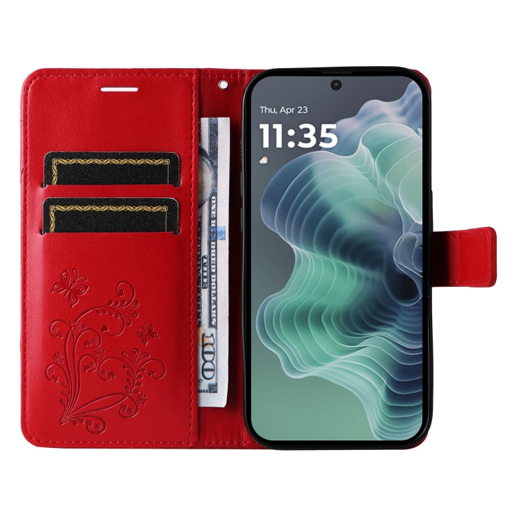For Motorola Moto G35 3D Butterfly Embossed Pattern Flip Leather Phone Case