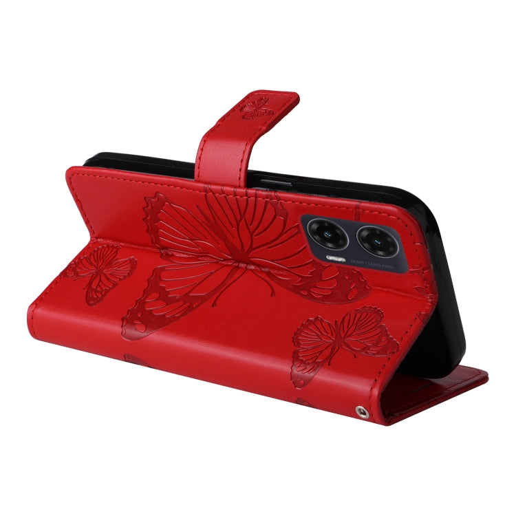 For Motorola Moto G35 3D Butterfly Embossed Pattern Flip Leather Phone Case