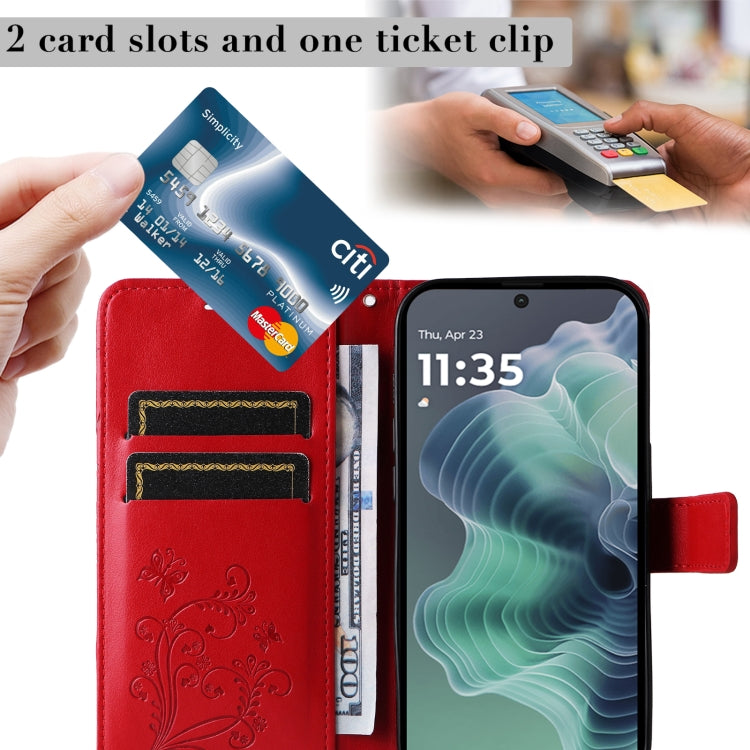 For Motorola Moto G35 3D Butterfly Embossed Pattern Flip Leather Phone Case