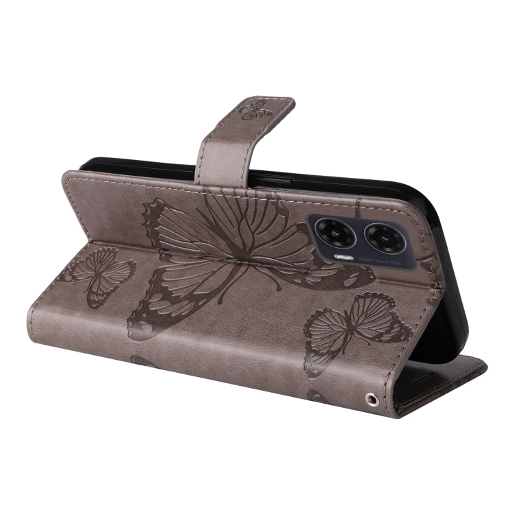 For Motorola Moto G35 3D Butterfly Embossed Pattern Flip Leather Phone Case