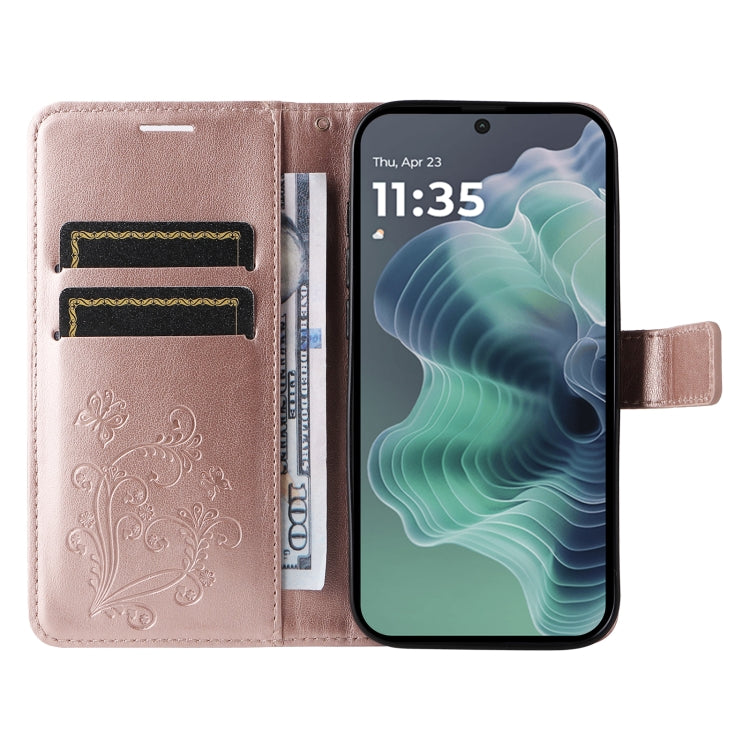 For Motorola Moto G35 3D Butterfly Embossed Pattern Flip Leather Phone Case