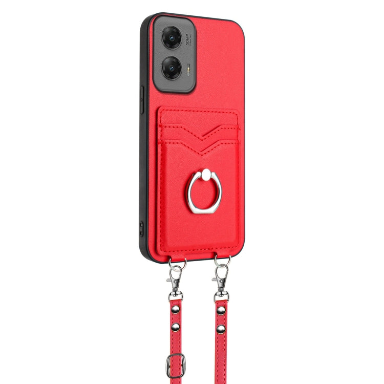 For Motorola Moto G Stylus 5G 2024 R20 Crossbody Rope Ring Card Holder Phone Case