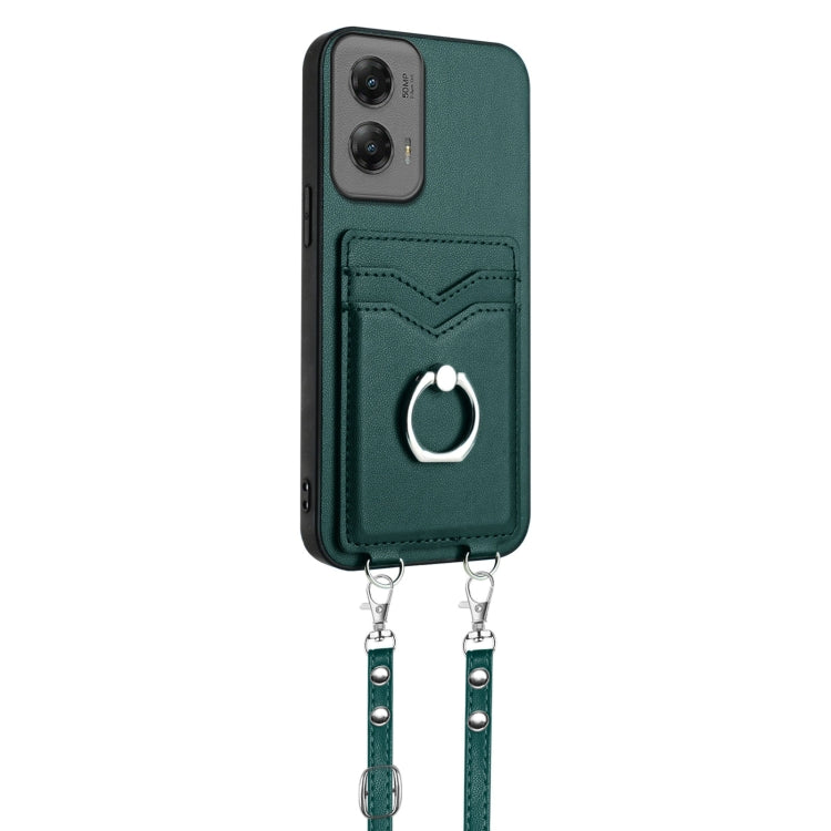 For Motorola Moto G Stylus 5G 2024 R20 Crossbody Rope Ring Card Holder Phone Case