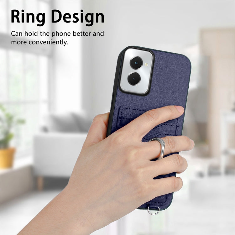 For Motorola Moto G Power 5G 2024 R20 Crossbody Rope Ring Card Holder Phone Case