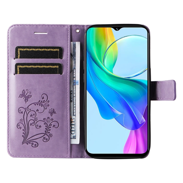 For vivo Y03 3D Butterfly Embossed Pattern Flip Leather Phone Case